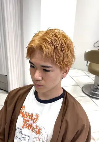 ショート カラー パーマ メンズ ダメージレス縮毛矯正 メンズも歓迎 細谷のヘアスタイル