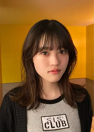 セミロング カラー パーマ ヘアアレンジ レイヤーカット パーマ/髪質改善のヘアスタイル