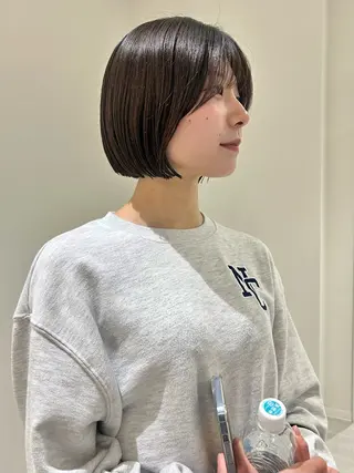 ショート カラー 👔ボブ﹨髪質改善 ストレート🩳ももかのヘアスタイル
