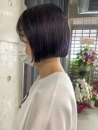 ショート カラー ボブパーマコテ巻き風 パーマNo1深江秀平のヘアスタイル