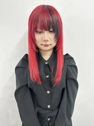 ロング カラー ヘアアレンジ MISAKIエクステ ブリーチ\5900のヘアスタイル