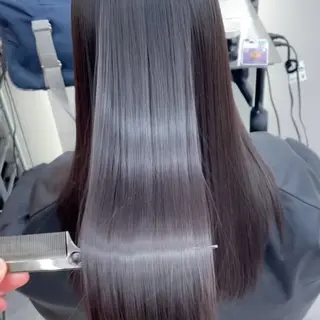 ロング パーマ 縮毛矯正/ストンボブ Wカラー💎ヒデジのヘアスタイル