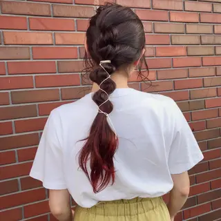 ロング カラー ヘアアレンジ 田谷 夏生のヘアスタイル