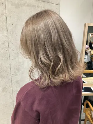 ミディアム ✨色持ちの良い艶 カラー✨蟹江真世のヘアスタイル