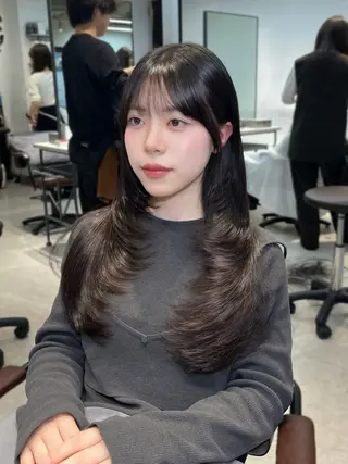 カラー ヘアアレンジ 似合わせ顔まわり カット💛森尾真由美のヘアスタイル