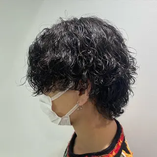 ミディアム パーマ メンズ 横浜駅メンズパーマ師 🌀岩﨑弘成🌀のヘアスタイル