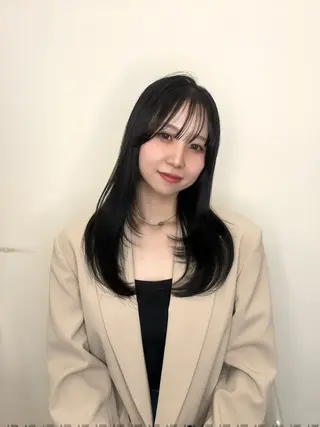 ロング カラー レイヤーカット 韓国ヘアayameのヘアスタイル