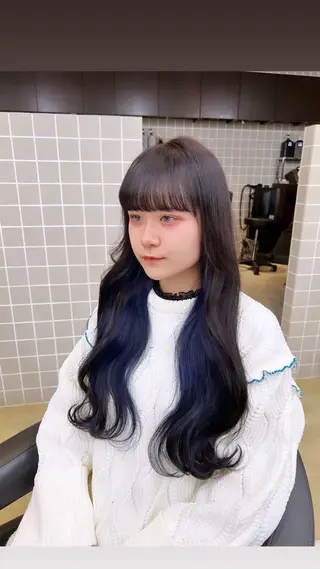 ロング カラー パーマ ヘアアレンジ メンズ 上品＆韓国風 🥀海心🥀のヘアスタイル