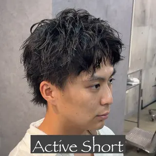 ショート パーマ ヘアアレンジ メンズ メンズ専門🥸 フェード特化　涼太のヘアスタイル