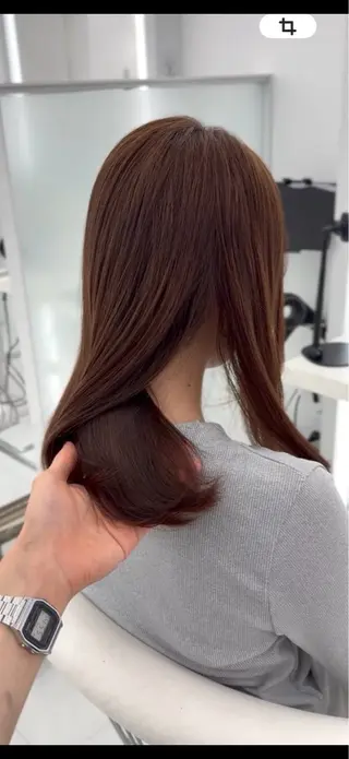 セミロング アレンジ透明感カラー 縮毛 表参道 濱田のヘアスタイル