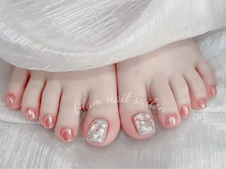 ネイル エツメ💅 長さ出し🎀デザインのネイルデザイン