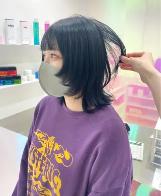 ミディアム カラー パーマ ヘアアレンジ メンズ キッズ ネイル マツエク・マツパ アイブロウ KANAMI 🌏のヘアスタイル