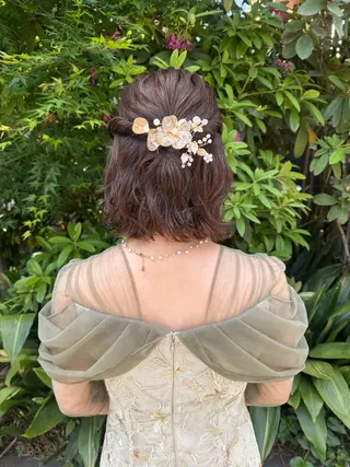 ショート パーマ ヘアアレンジ 🎗️【ヘアセット 美眉】吉川玲🎗️のヘアスタイル