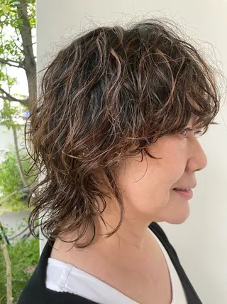ミディアム パーマ 小酒井 智洋のヘアスタイル