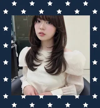 セミロング ゆあ🤎暖色系🍊 マツパ👀眉毛🌈のマツエク・マツパデザイン