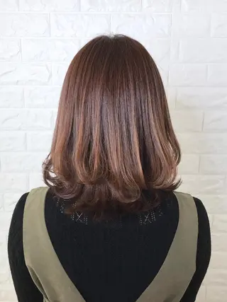ミディアム カラー 髪質改善縮毛矯正 美容師✂️山崎竜二のヘアスタイル