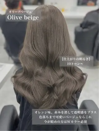 セミロング カラー パーマ 赤み消し韓国ヘア レイヤー縮毛🤍渡邉のヘアスタイル