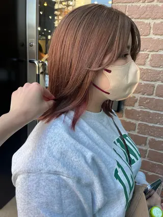 セミロング カラー パーマ ヘアアレンジ メンズ キッズ ネイル マツエク・マツパ アイブロウ 久木原 ゆりのヘアスタイル