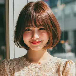 ミディアム ✨透明感カラー✨ ☘️くすみカラー☘️のヘアスタイル