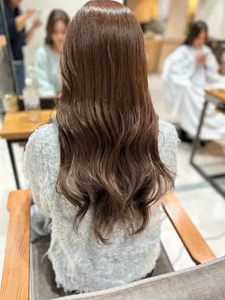ロング カラー 髪質改善/ブリーチ なし🤎柔ベージュのヘアスタイル