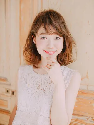ミディアム カラー パーマ 【公式】amble luxe池袋東口🩷のヘアスタイル