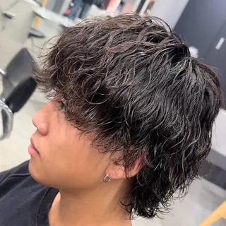 セミロング パーマ ヘアアレンジ メンズ fifth 石川 凪のヘアスタイル