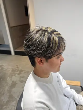 ミディアム カラー メンズ メンズカットパーマ ✂️ JOYAのヘアスタイル