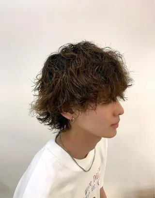 ショート カラー パーマ ヘアアレンジ メンズ 〽️magico/ ウルフDaiki〽️のヘアスタイル