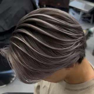 ミディアム カラー パーマ ヘアアレンジ メンズ メンズパーマ 🌫デザインカラーのヘアスタイル