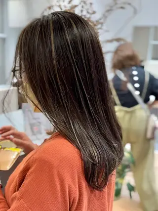 セミロング カラー 白髪ぼかしハイライト 💫ミネ ヒロシのヘアスタイル