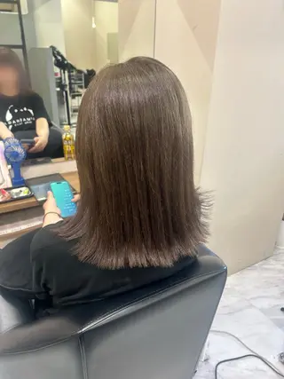 ミディアム カラー 骨格/顔型/伏見/ 佐藤 里菜のヘアスタイル