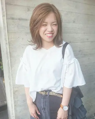 セミロング ヘアアレンジ 高岡 杏実のヘアスタイル
