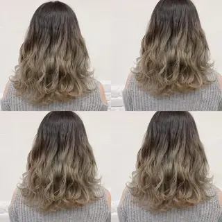 セミロング カラー 韓国レイヤーカット/ 儚げカラーチナツのヘアスタイル
