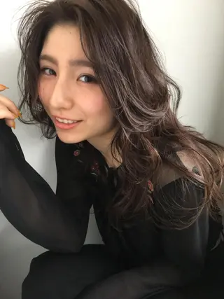 セミロング カラー パーマ 上條 航平のヘアスタイル