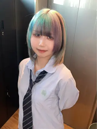 ミディアム 似合わせカット/ デザインカラー🦄のヘアスタイル