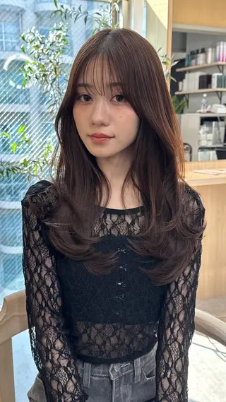 セミロング カラー ヘアアレンジ 🫧透明感カラー/ 艶カラー🫧namiのヘアスタイル