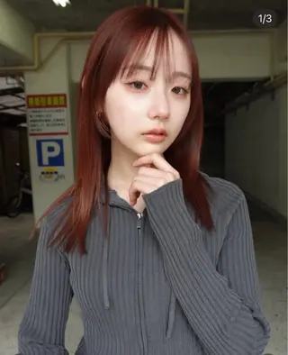 ミディアム カラー maeda nonohaのヘアスタイル