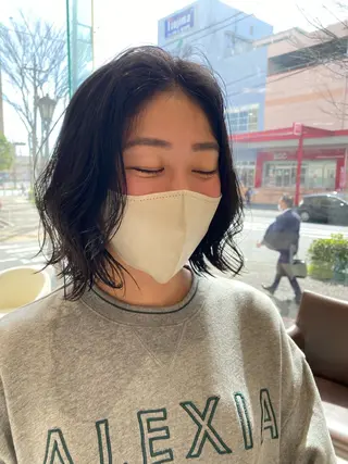 ミディアム カラー 🐩透明感ミルクティ ーピンクニイナ🐩のヘアスタイル
