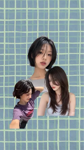 ミディアム カラー ツチダ ヒナのヘアスタイル