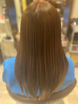 ロング 【南草津】髪質改善 ヘナカラー&縮毛矯正のヘアスタイル