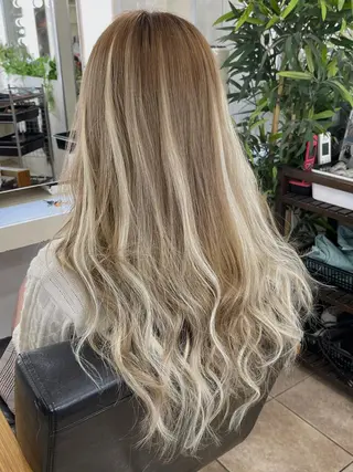 ロング カラー 🫧あ お🫧 心斎橋のヘアスタイル