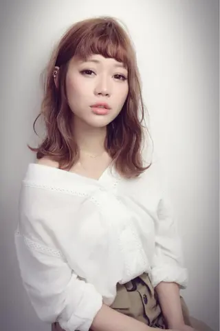 ミディアム カラー ヘアアレンジ 岩崎 克秀のヘアスタイル