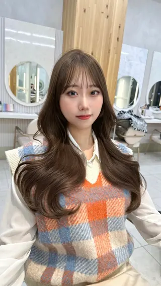 ロング カラー 🇰🇷韓国風くびれ ヘア🇰🇷中村優大のヘアスタイル