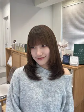 ミディアム 韓国ヘア ‎⟡.·KANA🐥のヘアスタイル