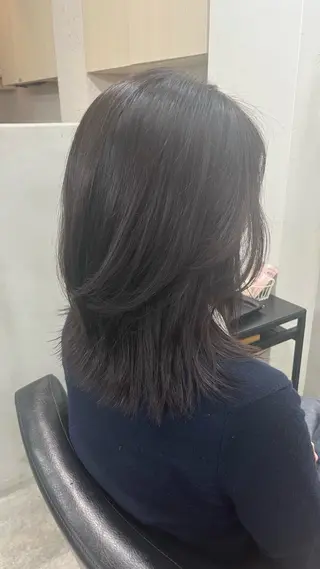 ミディアム カラー 猪口 純のヘアスタイル