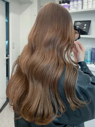 セミロング 💍モテる艶髪 透明感カラー💖のヘアスタイル