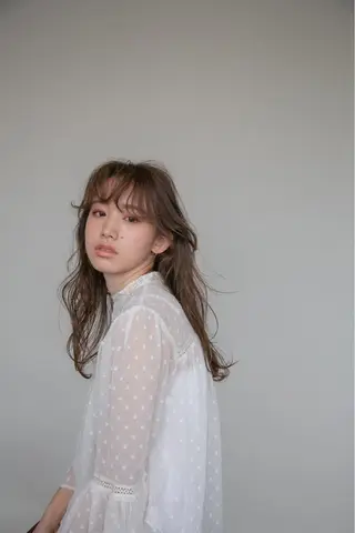 セミロング カラー パーマ ヘアアレンジ エイジングケア/大人 デザイン/FRAMEのヘアスタイル