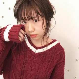 ミディアム ヘアアレンジ 市川 千夏のヘアスタイル
