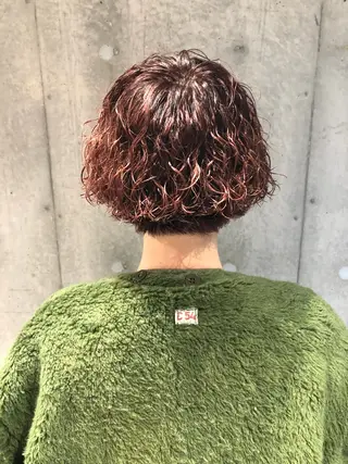 ショート カラー パーマ mina 🐈‍⬛ ラフな似合わせヘアのヘアスタイル
