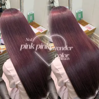 ロング カラー まい🎀ピンク💝 透明感/髪質改善のヘアスタイル